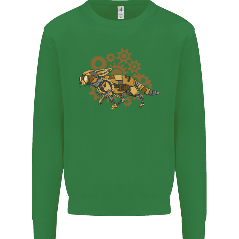 Steampunk Fox Kids Sweatshirt Jumper Irish Green