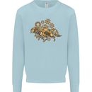 Steampunk Fox Kids Sweatshirt Jumper Light Blue