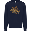 Steampunk Fox Kids Sweatshirt Jumper Navy Blue