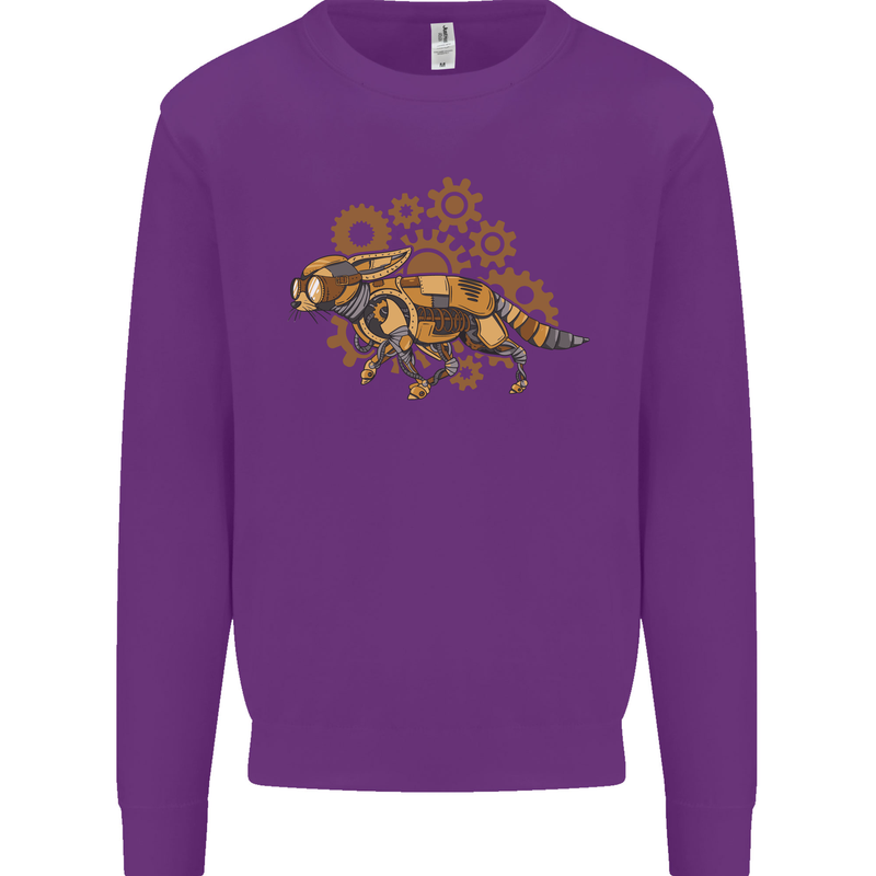 Steampunk Fox Kids Sweatshirt Jumper Purple