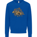 Steampunk Fox Kids Sweatshirt Jumper Royal Blue