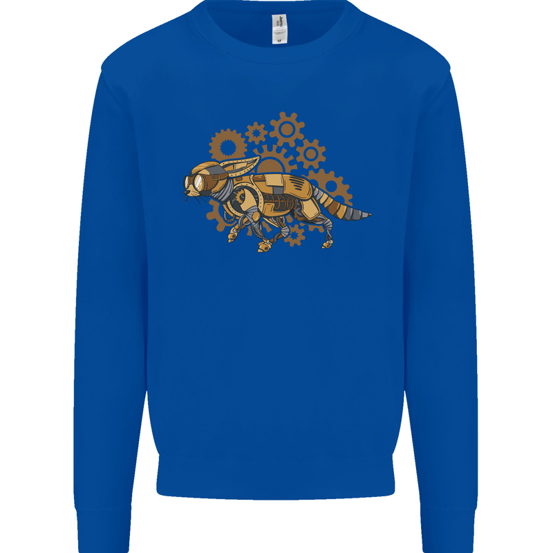 Steampunk Fox Kids Sweatshirt Jumper Royal Blue