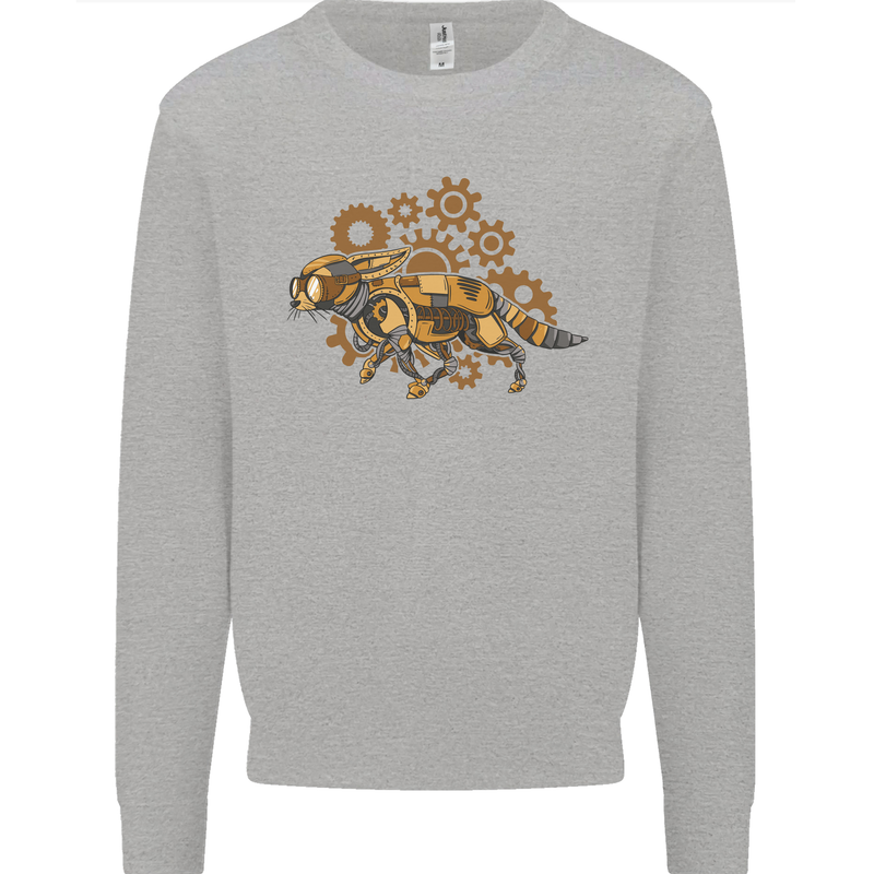 Steampunk Fox Kids Sweatshirt Jumper Sports Grey