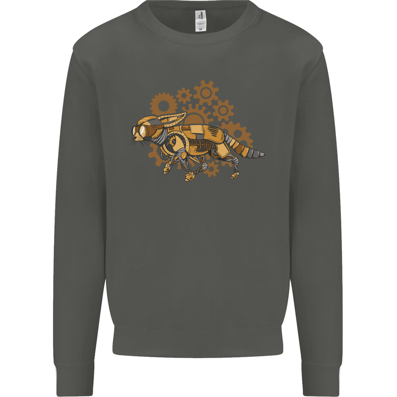 Steampunk Fox Kids Sweatshirt Jumper Storm Grey