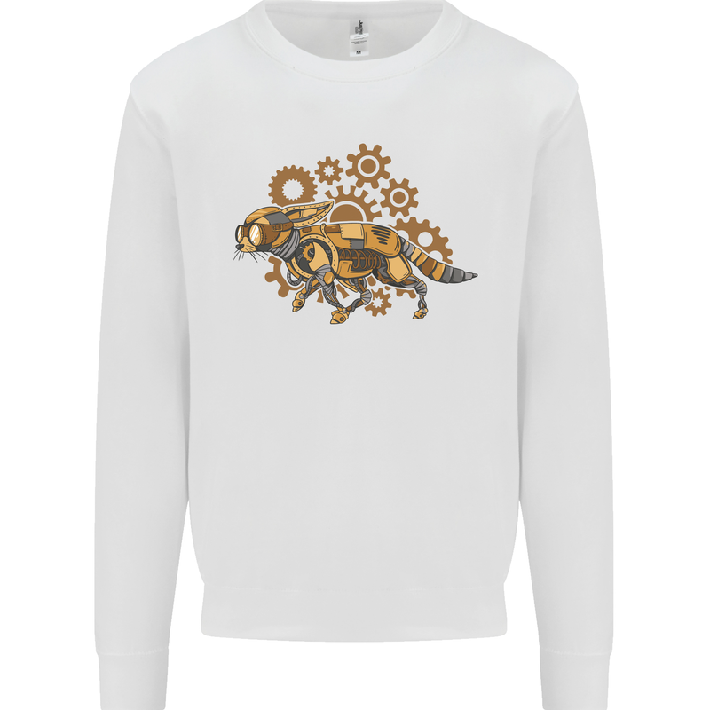 Steampunk Fox Kids Sweatshirt Jumper White