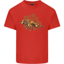 Steampunk Fox Kids T-Shirt Childrens Red