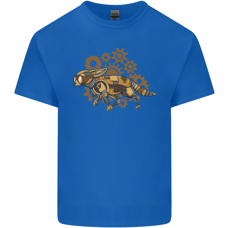 Steampunk Fox Kids T-Shirt Childrens Royal Blue