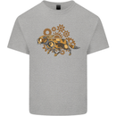 Steampunk Fox Kids T-Shirt Childrens Sports Grey