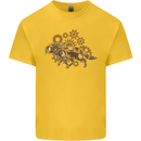 Steampunk Fox Kids T-Shirt Childrens Yellow