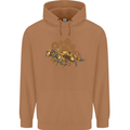 Steampunk Fox Mens 80% Cotton Hoodie Caramel Latte