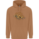 Steampunk Fox Mens 80% Cotton Hoodie Caramel Latte