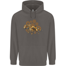 Steampunk Fox Mens 80% Cotton Hoodie Charcoal