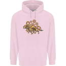 Steampunk Fox Mens 80% Cotton Hoodie Light Pink