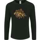 Steampunk Fox Mens Long Sleeve T-Shirt Black