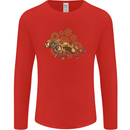 Steampunk Fox Mens Long Sleeve T-Shirt Red
