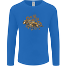 Steampunk Fox Mens Long Sleeve T-Shirt Royal Blue