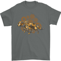 Steampunk Fox Mens T-Shirt 100% Cotton Charcoal