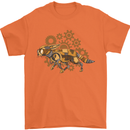 Steampunk Fox Mens T-Shirt 100% Cotton Orange
