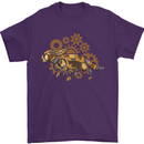 Steampunk Fox Mens T-Shirt 100% Cotton Purple