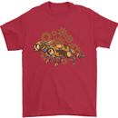 Steampunk Fox Mens T-Shirt 100% Cotton Red