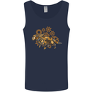 Steampunk Fox Mens Vest Tank Top Navy Blue