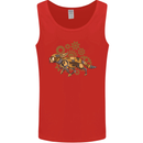 Steampunk Fox Mens Vest Tank Top Red
