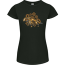 Steampunk Fox Womens Petite Cut T-Shirt Black