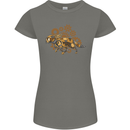 Steampunk Fox Womens Petite Cut T-Shirt Charcoal