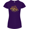 Steampunk Fox Womens Petite Cut T-Shirt Purple
