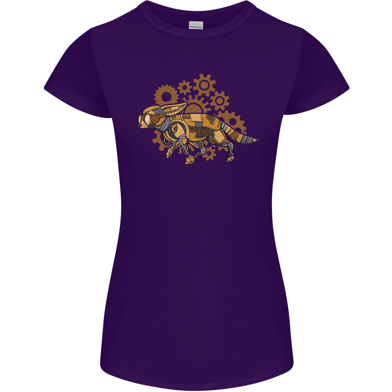 Steampunk Fox Womens Petite Cut T-Shirt Purple