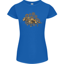 Steampunk Fox Womens Petite Cut T-Shirt Royal Blue