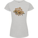 Steampunk Fox Womens Petite Cut T-Shirt Sports Grey