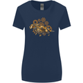 Steampunk Fox Womens Wider Cut T-Shirt Navy Blue