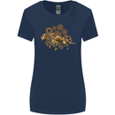Steampunk Fox Womens Wider Cut T-Shirt Navy Blue