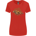 Steampunk Fox Womens Wider Cut T-Shirt Red
