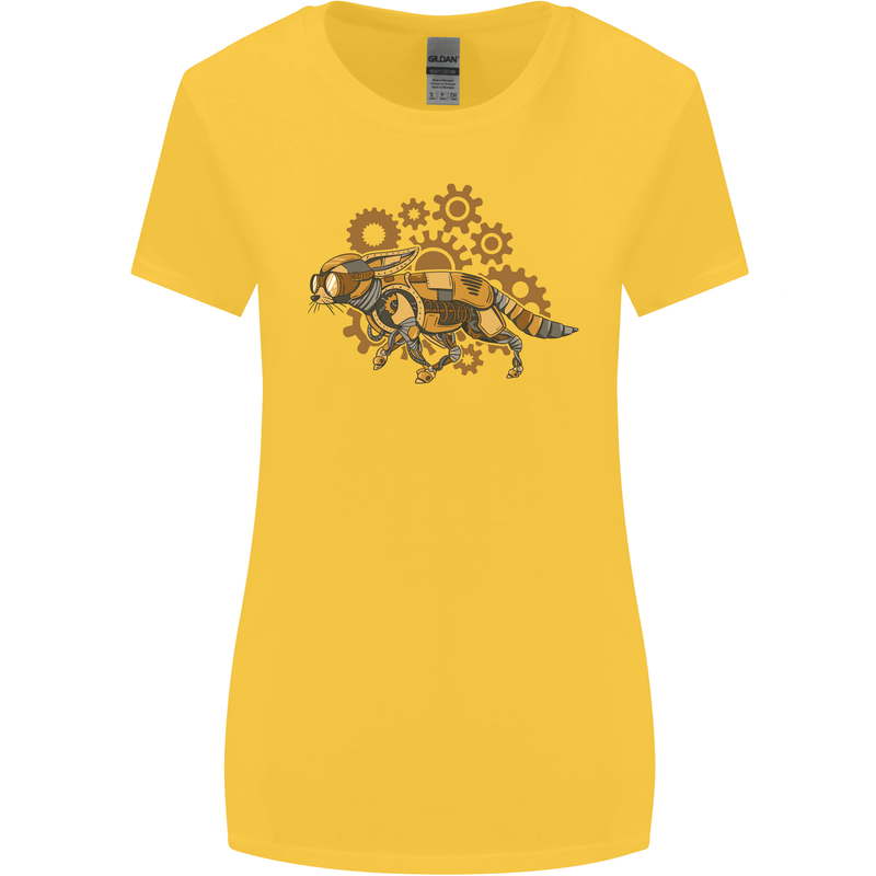 Steampunk Fox Womens Wider Cut T-Shirt Yellow