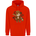 Steampunk Hamster Childrens Kids Hoodie Bright Red