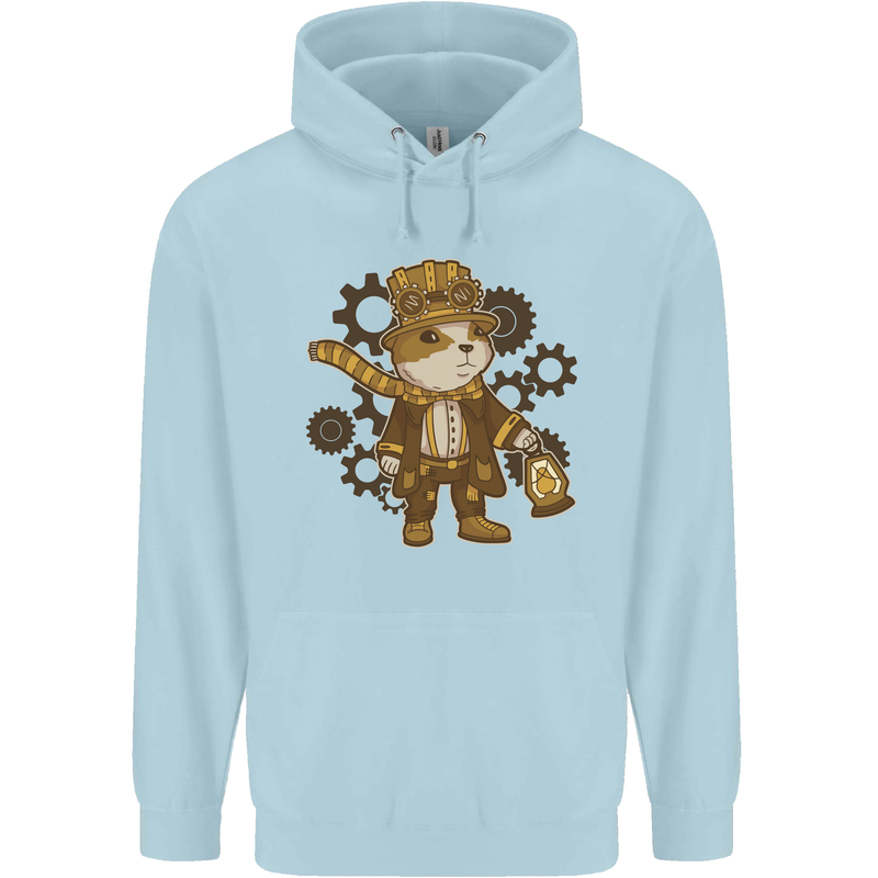 Steampunk Hamster Childrens Kids Hoodie Light Blue