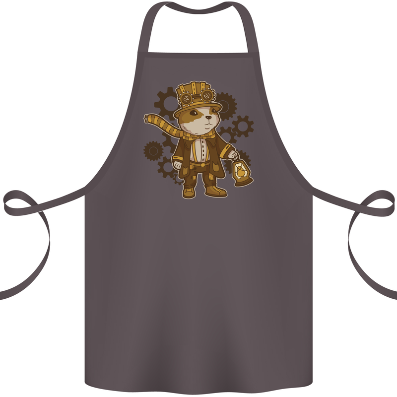 Steampunk Hamster Cotton Apron 100% Organic Dark Grey