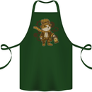 Steampunk Hamster Cotton Apron 100% Organic Forest Green