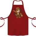 Steampunk Hamster Cotton Apron 100% Organic Maroon