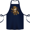 Steampunk Hamster Cotton Apron 100% Organic Navy Blue