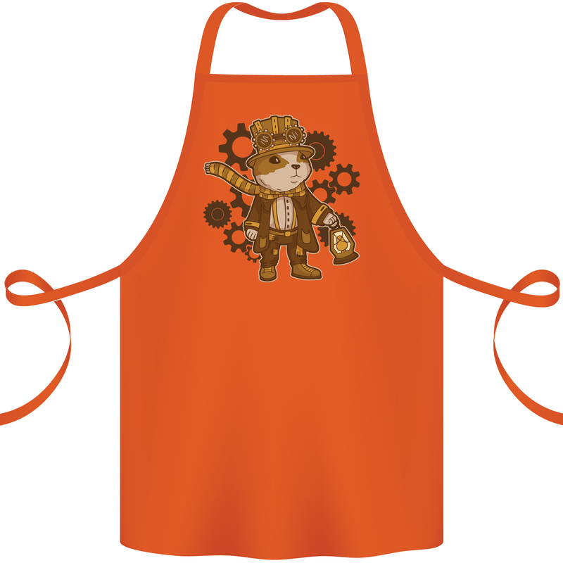 Steampunk Hamster Cotton Apron 100% Organic Orange