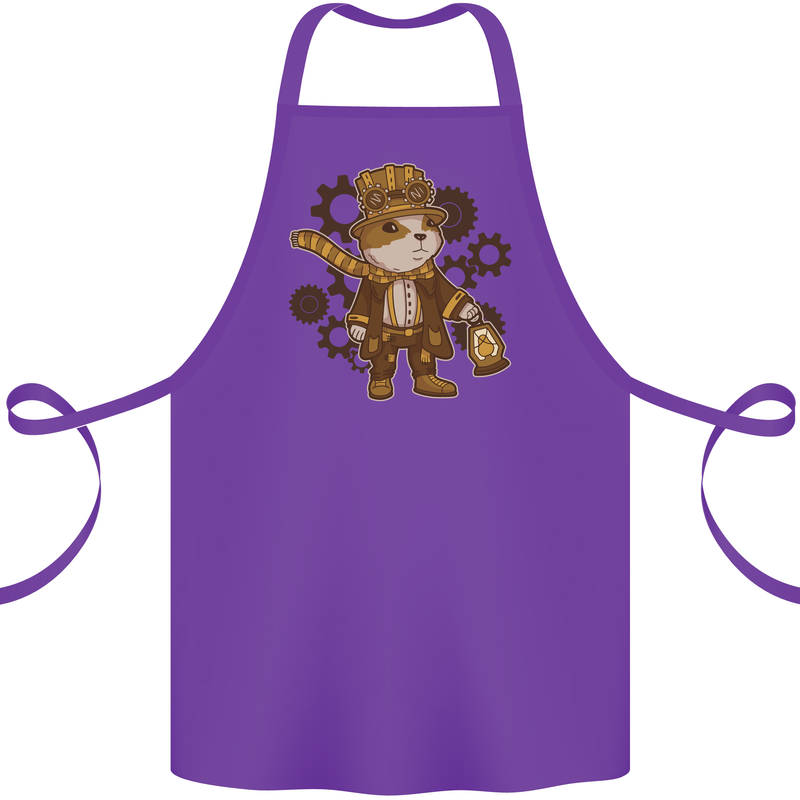 Steampunk Hamster Cotton Apron 100% Organic Purple