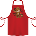 Steampunk Hamster Cotton Apron 100% Organic Red