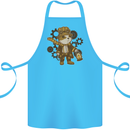 Steampunk Hamster Cotton Apron 100% Organic Turquoise