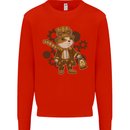 Steampunk Hamster Kids Sweatshirt Jumper Bright Red