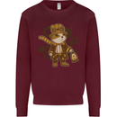 Steampunk Hamster Kids Sweatshirt Jumper Maroon