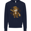 Steampunk Hamster Kids Sweatshirt Jumper Navy Blue
