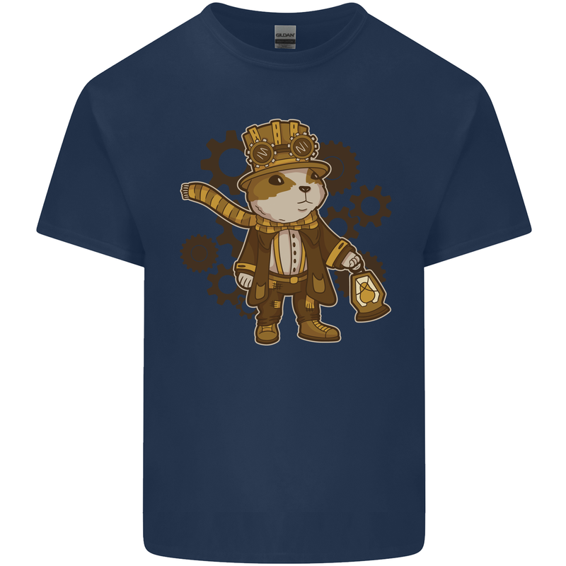 Steampunk Hamster Kids T-Shirt Childrens Navy Blue